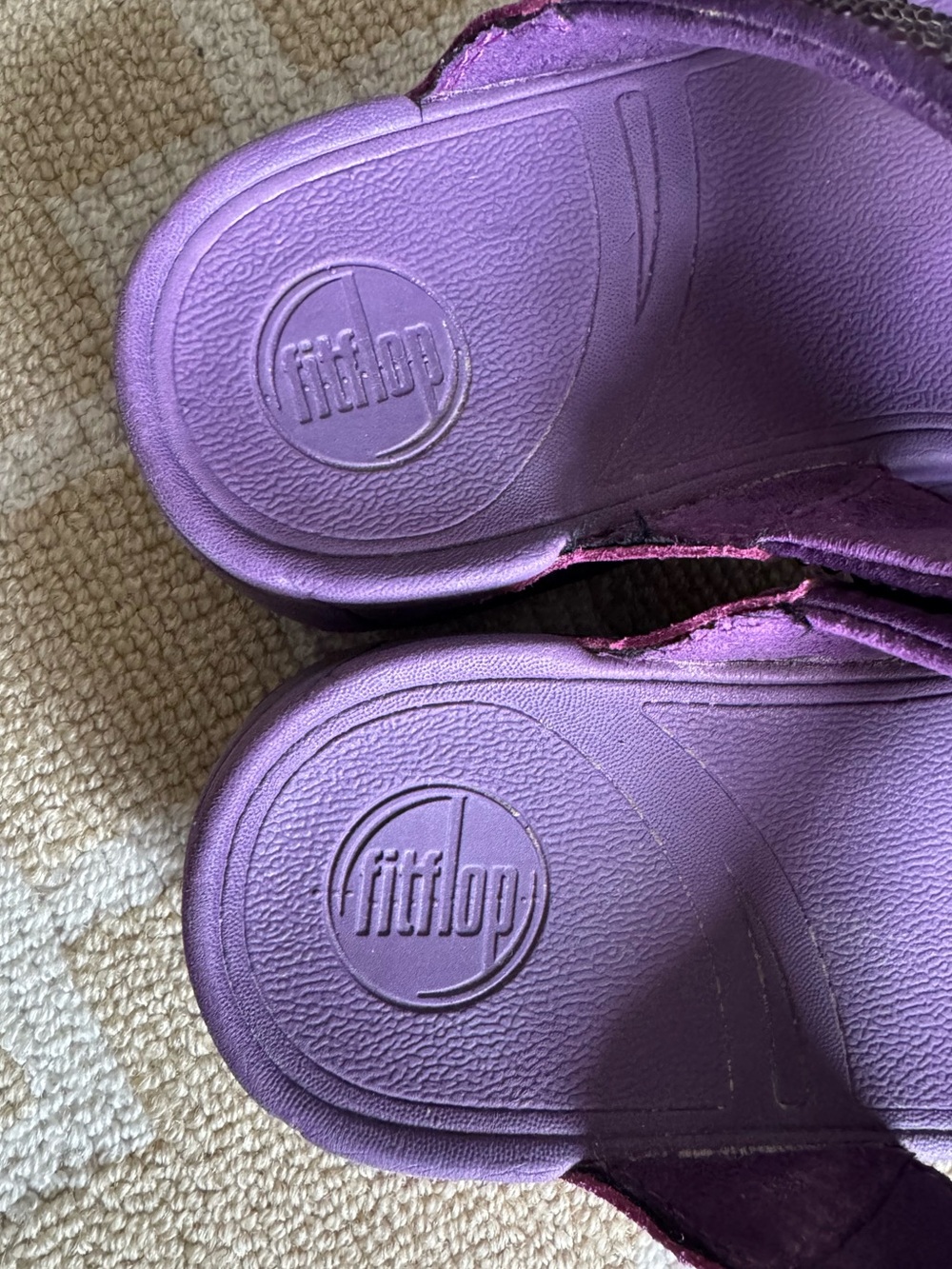 FitFlop Lulu Crystal Embellished Flip Flop Thong Sandals Purple Size 8 - Picture 12 of 13